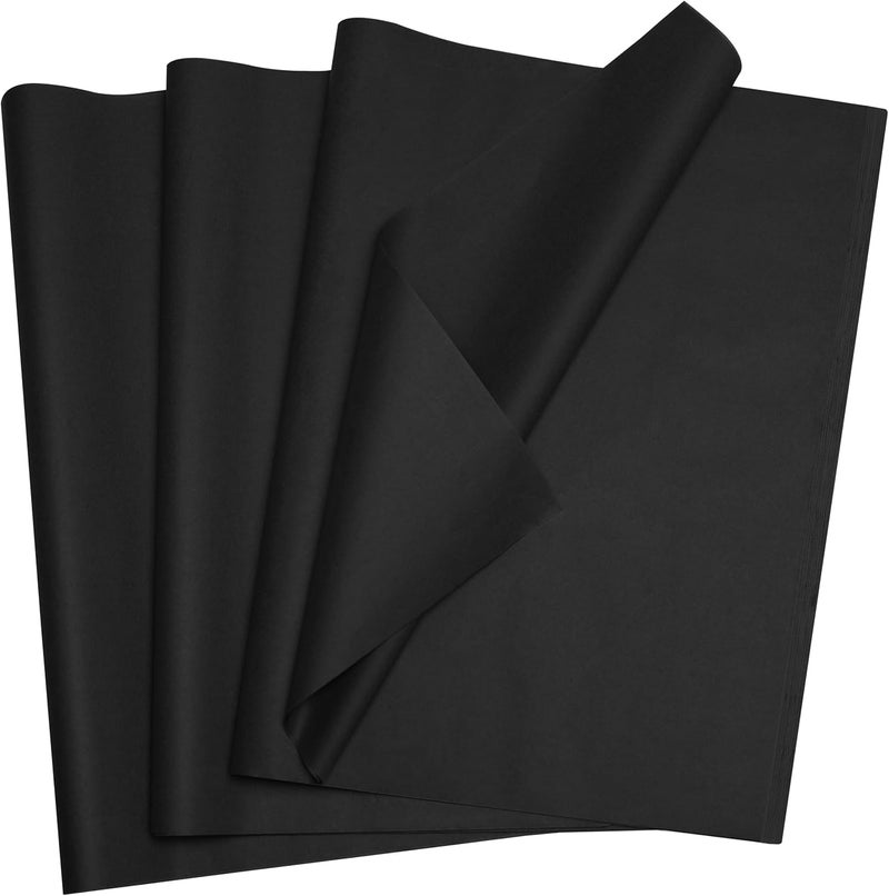 Bobobag 50 Sheets 20"X28" Full Size Black Tissue Paper Bulk for Gift Bags Gift Wrapping Weddings Birthday Showers Arts Craft Party Decoration - Image 1
